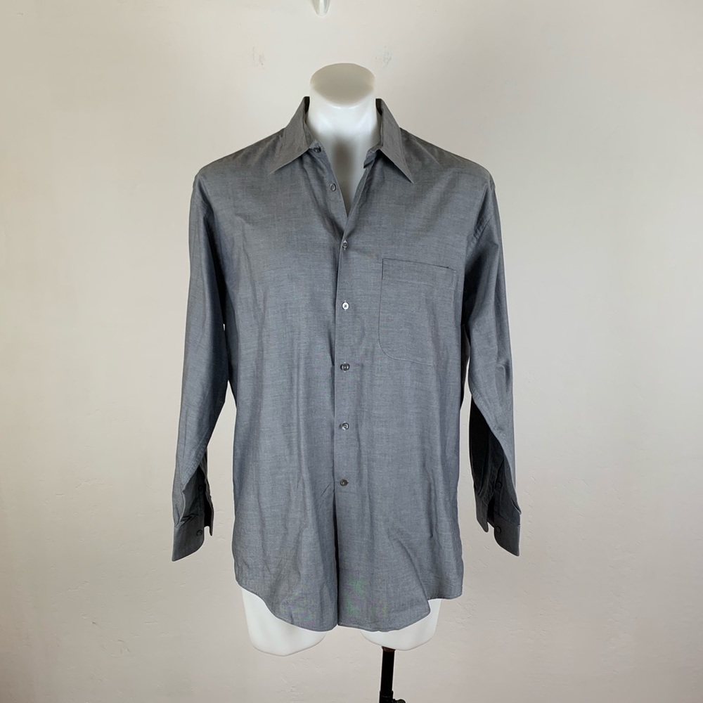 Giorgio Armani Le Collezioni Men's Light Gray Dress Shirt Size 16, 32/33